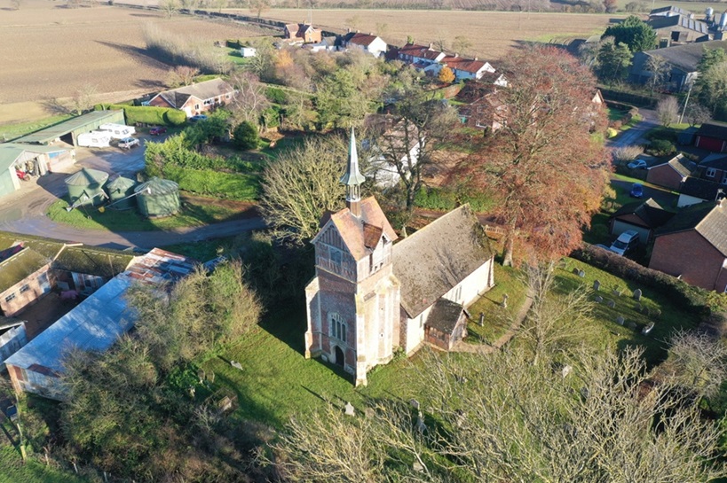 A birds eye view of St Mary's Swilland